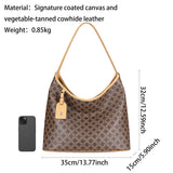 Royal Bagger Retro Tote Bag for Women, Large Capacity Handbag & Fashion Shoulder Purse, Signature Canvas & Leather 5269