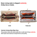 Royal Bagger RFID Kiss Lock Wallet, Solid Color Multi-card Slots Card Holder, Genuine Leather Clutch Purses for Women 1468