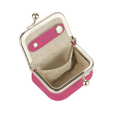 Royal Bagger Genuine Leather Mini Coin Purse, Solid Color Kiss Lock Change Pouch, Casual Style Small Storage Bag for Women 1894