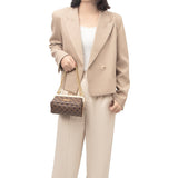 Royal Bagger Women's Chain Handbag, Kiss-Lock Clasp Box Bag & Wallet, Signature Coated Canvas & Vegetable-Tanned Leather 5271