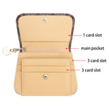 Royal Bagger RFID Women's Multi-Card Slots Wallet – Signature Coated Canvas & Vegetable-Tanned Cowhide Leather Credit Card Holder, Coin Purse with Keychain 3443