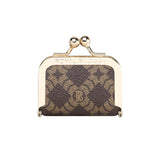 Royal Bagger Women's Mini Jewelry Box & Coin Purse – Signature Coated Canvas & Vegetable-Tanned Cowhide Leather, Solid Color Kiss Lock Change Pouch, Casual Small Storage Bag 5894