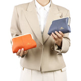 Royal Bagger RFID Blocking Coin Purse for Women, Fashion Kiss Lock Change Pouch, Genuine Leather Key & Card Holder 6120