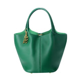 Royal Bagger Vintage Genuine Leather Basket Bag Stylish Versatile Handheld Bucket Bag for Women's Commuting 3260