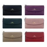 Royal Bagger Women’s RFID Blocking Long Wallet – Genuine Cow Leather Trifold Purse with Multi-Card Slots & Magnetic Closure 5063