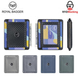 Royal Bagger RFID Ultra-thin Genuine Leather Card Holder for Men Small Card Holder Simple Coin Clip 3230