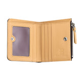 Royal Bagger Signature Coated Canvas & Vegetable-Tanned Cowhide Leather Short Wallet - RFID Blocking, Slim Bifold Coin Purse for Women, Retro & Simple Design 4201