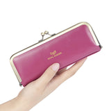 Royal Bagger Genuine Leather RFID Blocking Fashion Glasses Case, Pencil Bag with Kiss Lock, Organizer for Rings, Necklaces & Earrings for Women 3135