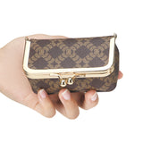 Royal Bagger Women's Jewelry Box – Mini Case for Rings, Necklaces & Earrings, Coated Canvas & Vegetable-Tanned Cowhide Leather with Kiss Lock Coin Purse 5203