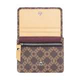 Royal Bagger Women's Coin Purse – Signature Coated Canvas & Vegetable-Tanned Cowhide Leather, RFID Blocking Small Wallet, Casual Zipper Pouch for Daily Use 4200