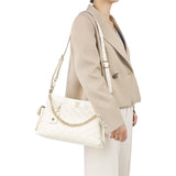 Royal Bagger Genuine Cow Leather Quilted Crossbody Bag, Large Capacity Tote Handbag, Chain Shoulder Purse for Women 3270