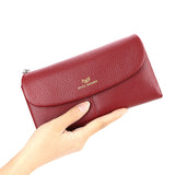 Royal Bagger Women’s RFID Blocking Long Wallet – Genuine Cow Leather Trifold Purse with Multi-Card Slots & Magnetic Closure 5063