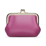 Royal Bagger Retro Kiss Lock RFID Card Holder Coin Purse for Women Genuine Cow Leather Small Lipstick Bag Fashion Mini Key Chain Wallet 3243