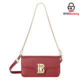 Royal Bagger Genuine Cow Leather Crossbody Bag for Women, Elegant Mini Shoulder Purse with Chain Strap & RFID Wallet 3244