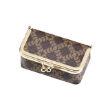 Royal Bagger Women's Jewelry Box – Mini Case for Rings, Necklaces & Earrings, Coated Canvas & Vegetable-Tanned Cowhide Leather with Kiss Lock Coin Purse 5203