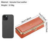 Royal Bagger Genuine Leather RFID Blocking Fashion Glasses Case, Pencil Bag with Kiss Lock, Organizer for Rings, Necklaces & Earrings for Women 3135