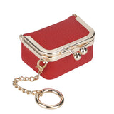 Royal Bagger Genuine Leather Mini Kiss Lock Coin & Jewelry Box, Removable Keychain, Storage for Rings, Earrings, Necklaces 2894