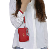 Royal Bagger RFID Coin Purse with Keychain, Genuine Leather Multi Zipper Clutch Wallet, Portable Wristlet Card Holder 1903-1