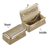 Royal Bagger Genuine Leather Jewelry Box, Mini Organizer for Rings, Necklaces & Earrings, Women's Kiss Lock Coin Purse 3125