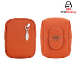 Royal Bagger RFID Mini Genuine Leather Women's Coin Purse - Solid Color Buckle Pouch for Keys, Earphones & Daily Essentials 3603