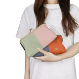 Royal Bagger RFID Blocking Genuine Leather Clutch Purse for Women, Elegant Evening Wallet with Kiss Lock, Phone Holder 2868