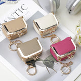 Royal Bagger Genuine Leather Mini Kiss Lock Coin & Jewelry Box, Removable Keychain, Storage for Rings, Earrings, Necklaces 2894