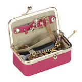 Royal Bagger Genuine Leather Jewelry Box, Mini Case for Rings, Necklaces & Earrings, Kiss Lock Coin Purse for Women 3203