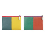 Royal Bagger Color Block RFID Short Wallets Genuine Leather Multi-card Slots Card Holder Trifold Purse Magnetic Opening 2053