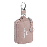 Royal Bagger Mini Portable Zipper Earphone Bags Genuine Leather Small Key Wallet with Keychain Fashion Simple Headphone Bag 2901