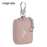 Royal Bagger Mini Earphone Bag Genuine Leather Zipper Key Wallet with Keychain, Portable Headphone Case for Men & Women 3901