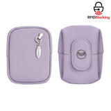 Royal Bagger RFID Mini Genuine Leather Women's Coin Purse - Solid Color Buckle Pouch for Keys, Earphones & Daily Essentials 3603