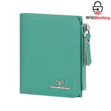 Royal Bagger RFID Blocking Genuine Leather Short Wallet for Women - Slim Bifold Coin Purse, Fashionable & Simple Design 3201