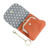 Royal Bagger Kiss Lock Coin Purse for Women RFID Simple Card Holder with Removable Keychain Genuine Leather Storage Bag 2622