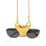 Royal Bagger Fashion Genuine Leather Eyeglass Neck Strap, Portable Sunglasses Holder, Anti-Loss Glasses Cord for Women 3130