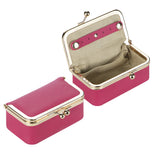 Royal Bagger Genuine Leather Jewelry Box, Mini Case for Rings, Necklaces & Earrings, Kiss Lock Coin Purse for Women 3203