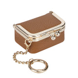 Royal Bagger Genuine Leather Mini Kiss Lock Coin & Jewelry Box, Removable Keychain, Storage for Rings, Earrings, Necklaces 2894