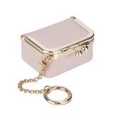 Royal Bagger Genuine Leather Mini Kiss Lock Coin & Jewelry Box, Removable Keychain, Storage for Rings, Earrings, Necklaces 2894