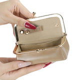 Royal Bagger Genuine Leather Jewelry Box, Mini Organizer for Rings, Necklaces & Earrings, Women's Kiss Lock Coin Purse 3125