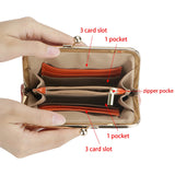 Royal Bagger Fashionable Genuine Leather RFID Blocking Women's Wallet with Kiss Lock, Card Slots and Zipper Coin Pocket 4120