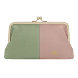 Royal Bagger RFID Blocking Genuine Leather Clutch Purse for Women, Elegant Evening Wallet with Kiss Lock, Phone Holder 2868