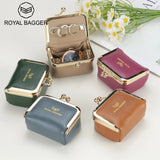 Big Size, Royal Bagger Genuine Leather Mini Jewelry Box, Ring & Necklace Storage, Retro Coin Purse with Kiss Lock for Women 4894