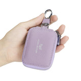 Royal Bagger Mini Earphone Bag Genuine Leather Zipper Key Wallet with Keychain, Portable Headphone Case for Men & Women 3901