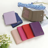 Royal Bagger RFID Blocking Genuine Leather Short Wallet for Women - Slim Bifold Coin Purse, Fashionable & Simple Design 3201