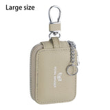 Royal Bagger Mini Earphone Bag Genuine Leather Zipper Key Wallet with Keychain, Portable Headphone Case for Men & Women 3901