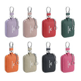 Royal Bagger Mini Portable Zipper Earphone Bags Genuine Leather Small Key Wallet with Keychain Fashion Simple Headphone Bag 2901
