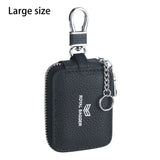 Royal Bagger Mini Earphone Bag Genuine Leather Zipper Key Wallet with Keychain, Portable Headphone Case for Men & Women 3901