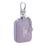 Royal Bagger Mini Portable Zipper Earphone Bags Genuine Leather Small Key Wallet with Keychain Fashion Simple Headphone Bag 2901