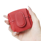 Royal Bagger Mini Lychee Pattern Coin Purse, Solid Color Buckle Key Earphone Storage Bag, Casual Change Pouch for Daily Use 1603