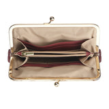 Royal Bagger RFID Kiss Lock Wallet, Genuine Leather Clutch Purse for Women with Solid Color Lining & Multi-Card Slots 3468