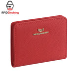 Royal Bagger RFID Short Wallets for Women Genuine Leather Multi-card Slots Card Holder Casual Coin Purse Bifold Wallet 2133
